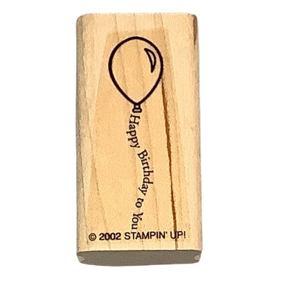 Stampin Up! Wooden Rubber Stamps The Fine Print Balloon Flower Heart Bee Umbrell - Picture 10 of 10